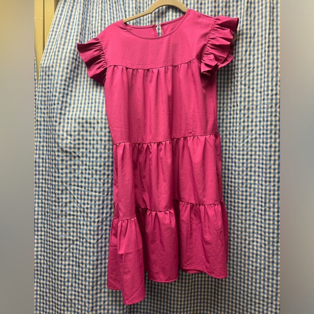 Medium Fuchsia tiered dress